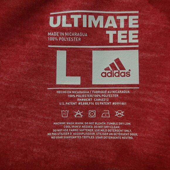 NC State Adidas Climalite V-Neck Tee – Size L | Red Tie-Dye Wolfpack Shirt - Picture 5 of 8